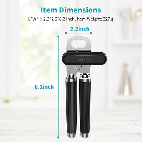 Ultrean Manual Can Opener Bottle Opener,Heavy Duty Stainless Steel Smooth Edge Manual Hand Held Can Opener With Soft Touch Handle, Rust Proof Over...