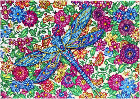 DIZAKIM Special crystal diamond painting set, dragonfly bush art, easy DIY diamond art craft, home decoration 12x16 inches...