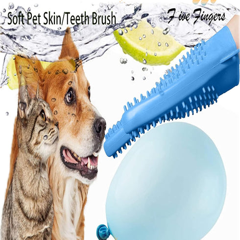 4-in-1 Pet Grooming Gloves for Washing and Hair Removal,Gentle Double-Side Brush Gloves Effective in Removing Pet Hair and Stain for Dog &Cat & Ho...