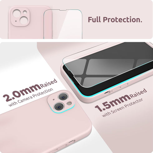 SURPHY Compatible with iPhone 13 Mini Case with Screen Protector, (Camera Protection + Soft Microfiber Lining) Liquid Silicone Phone Case 5.4 inch...