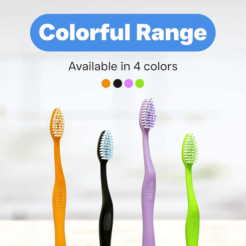 Elegant Brush with Super Soft Bristles Toothbrush, PBT Filaments, Designed for Sensitive and Swollen Teeth, Secure Cap, Ideal for Adults - 4 Count...