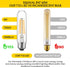 Dimmable E26 Edison Bulb, AC120V Warm White 2700K Light Bulbs, 6W, Equivalent 60W, 750LM, 5 Inch Long Tubular T10 LED Bulbs for Rustic Pendant, Ch...
