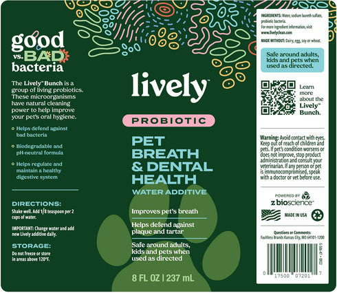 Lively Pet Breath & Dental Health Water Additive...