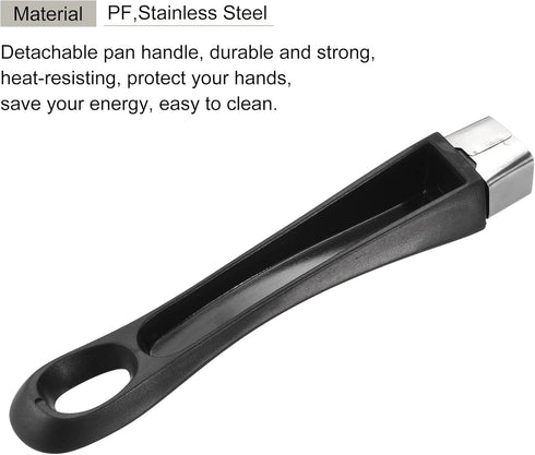 MECCANIXITY Pan Replacement Handle Black 183mm/7.2inch with Screw Nonstick Saucepan Cookware Skillet Stainless Steel Handle...