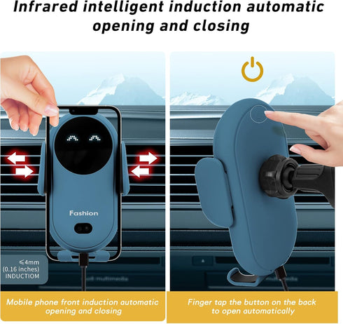 Wireless Car Charger Mount,MAX 15W Qi Fast Charger, Wireless Car Charger Air Vent, Automatic Clamping Phone Holder for iPhone 13/12/11//XS/XR/8, S...