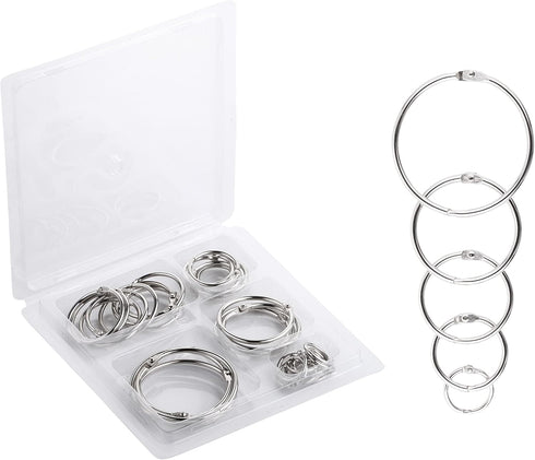 Mr. Pen- Binder Rings, Loose Leaf Binder Ring, 36pc, Assorted Sizes, Book Binder Rings, Ring Binder Clips, Metal Rings for Index Cards, Rings for ...