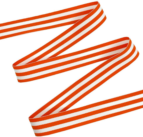 Morex Ribbon Striped Polyester Grosgrain Ribbon, Party Decorations, Gift Wrapping, Fun Patterns, 7/8" by 20 yd., Orange...