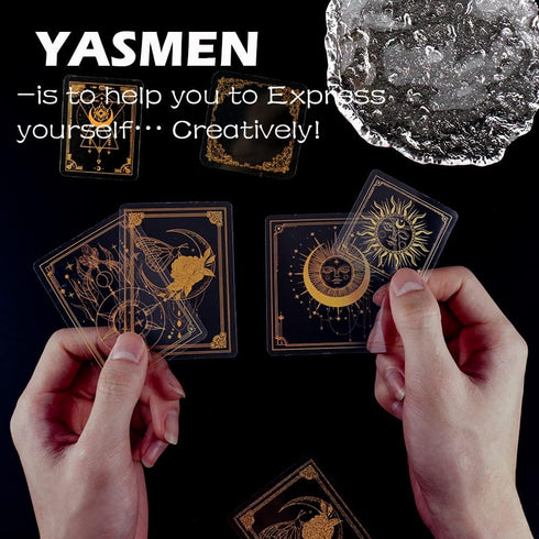 YASMEN 45 Pieces Stickers for Kids, Transparent Golden Astrology Sticker Pack, Resin Stickers DIY Craft Kits for Scrapbooking Bullet Journal Lapto...