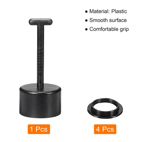 MECCANIXITY E26/E27 Socket Ring Removal Tool T Type with Lamp Shade Socket Rings for Medium Base, Light Replacing Accessories, Black Pack of 5...