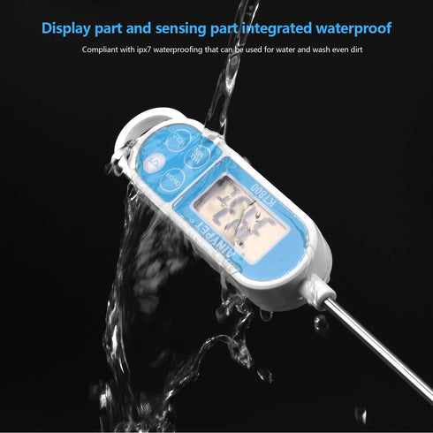 KT800 IPx7 Waterproof Meat Thermometer Digital Instant Read Food Thermometer with MinMax Hold Function, 1 Pack, Blue...