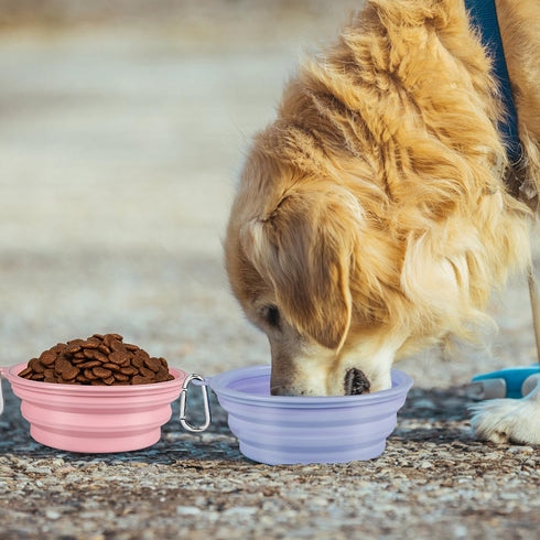 Kytely Collapsible Dog Bowls X-Large (1500ml), 2 Pack Foldable Dog Travel Bowls, Portable Dog Water Food Bowl with Clasp, Pet Feeding Cup Dish for...