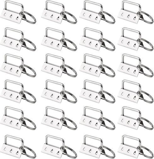 50 Sets Key Fob Hardware Key Fob Keychain Wristlet with Split Ring 1.25 Inch...