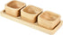 AeraVida Functional Kitchen Décor Snack Plate with Three Square Bowl Natural Brown Rubber Tree Wood Set | Wooden Square Bowls for Eating | Wooden ...