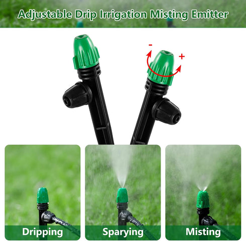 30PCS Drip Irrigation Misting Drippers with Lock Barbed for 1/4" Irrigation Tubing Leak-proof Adjustable Drip Irrigation Spray Emitters 6" Sturdy ...