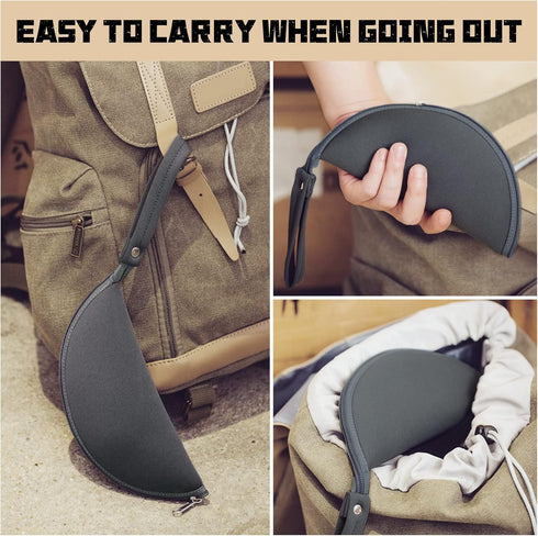 OLizee® 2 in 1 Convertible Round Travel Mouse Pad Mouse Zipper Pouch Wireless Mouse Storage Case Flat Mouse Mat Mouse Travel Bag for Outdoor Busin...