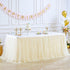 Suppromo 9ft Champagne Tulle Table Skirts for Rectangle Tables or Round Tables Champagne Tutu Table Cloth Cover for Wedding Birthday Party Baby Sh...