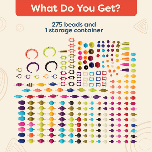 B. toys – Pop Arty! 275 Pcs- Jewlery Making Kit- Creative Pop Snap Bead Set for Kids –DIY Craft Jewelry Making Kit –Necklaces, Rings, Bracelets – ...
