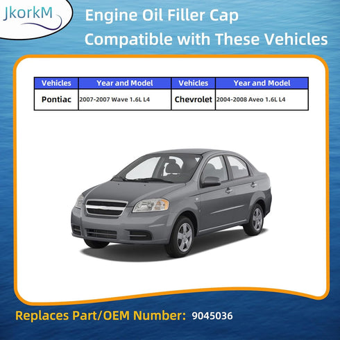 9045036 Oil Filler Cap, Automotive Engine Oil Filler Cap Compatible With 2007 Wave 1.6L L4, 2004-2008 Aveo 1.6L L4 Refueling Cap OEM 9045036...