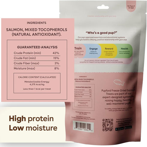 Pupford Freeze Dried Training Treats for Dogs & Puppies, 225+ Two Ingredient Bites (Salmon, 2 oz)...
