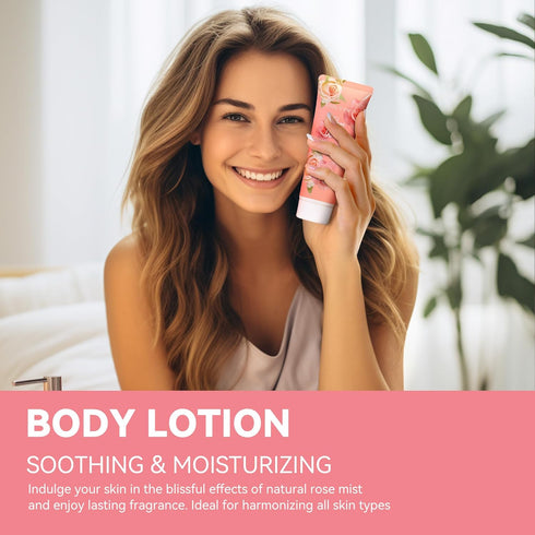 Body & Earth Body Mist Gift Set - Spa Gifts for Women, Perfume, Body Lotion, and Body Scrub in a Rose Water Box- Perfect Birthday Gifts for Mom Gi...