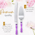 Cake Knife and Server Set, Cake Cutter and Pie Spatula, Cake Server and Knife Set with Acrylic Faux Crystal Handles, Cake Cutting Set for Wedding ...