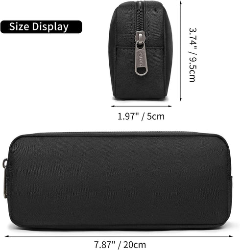 Della Gao Small Pencil Case Large Capacity Pencil Pouch Marker Pen Bag Coin Pouch Office Stationery Organizer (Balck)...