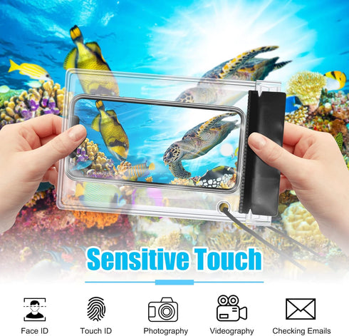 Meetory Clear Waterproof bags Pouch Dry Bags For Camera Mobile Phone Maps Kayak Document Holder,3 Piece Waterproof Plastic Pouch Document Holder U...