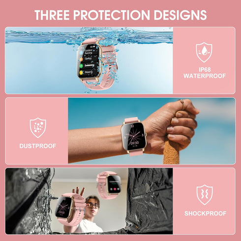 Smart Fitness Watch for Men Women(Answer/Make Calls), HD Touch Screen with Heart Rate Sleep Monitor, Sports Modes, IP68 Waterproof Activity Tracke...