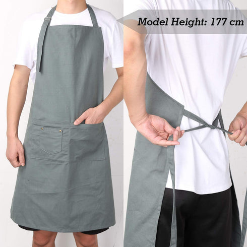 LessMo Bib Apron, Canvas Cotton Cooking Aprons 100% Cotton...