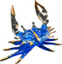 Garden Deco Glow in The Dark Blue Gloden Crab Hand Blown Art Glass Figurine Ornament Sculpture...