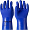 LANON PVC Chemical Resistant Gloves, Heavy-Duty Rubber Gloves, Acid, Alkali and Oil Protection, Non-Slip, Blue, Large...