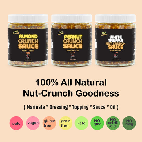 SAUCE UP 100% Natural Nut-Crunch 6oz- Premium Ingredients, Vegan, Keto, GF, Zero Msg, Flavor Bomb, (Roasted, Crunchy, Nutty, Sweet, Flavorful, Sav...