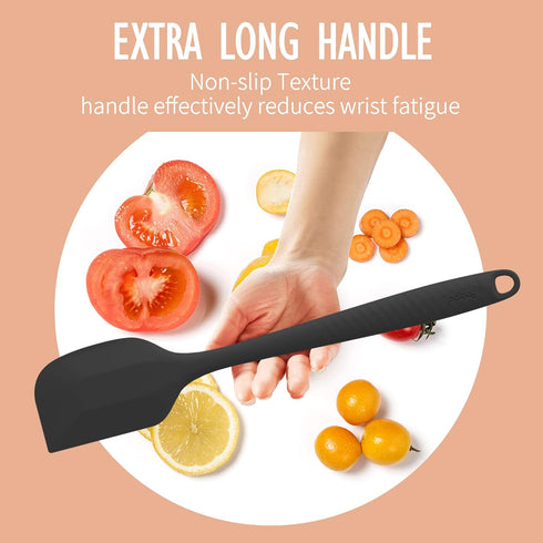 Permanent Warranty Silicone Large Spatula 1 PCS Heat Resistant Silicone Spatula Cooking for Nonstick Cookware Kitchen Gadgets Large Spatula Black...