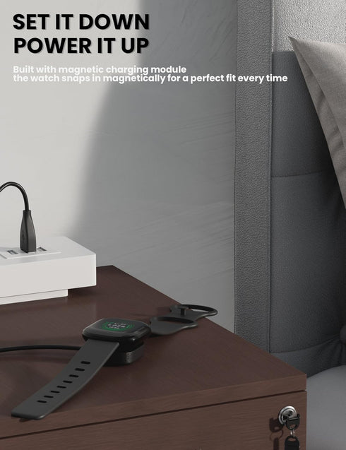 Bicmice Compatible with Fitbit Sense & Versa 3 Charger Replacement Charging Cable Dock for Sense 2,Sense,Versa 4,Versa 3 Smartwatch 3.3Ft USB Magn...