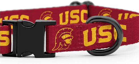 USC Trojans Collars and Leashes | Officially Licensed | Adjustable-Fits All Pets! (Small Collar)...
