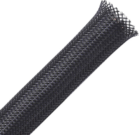 25ft - 1.5 inch PET Expandable Braided Sleeving – Black – Alex Tech Braided Cable Sleeve...