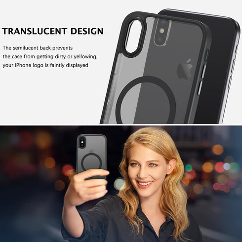 Telaso iPhone X Case, iPhone Xs Phone Case Compatible with Magsafe Wireless Charging Translucent Matte Back Slim Shockproof Anti-Scratch Anti-Yell...