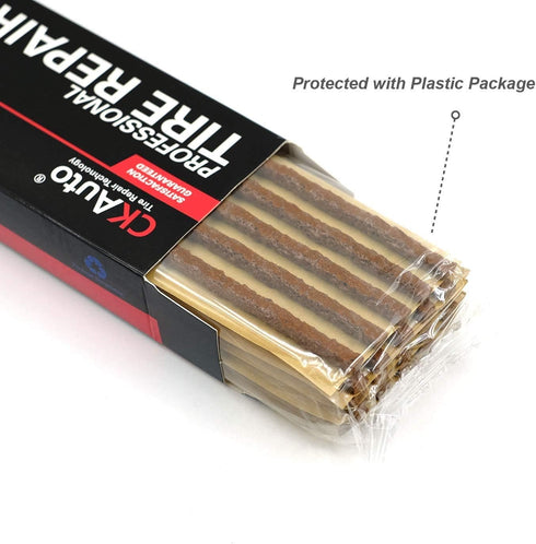 CKAuto 60pcs 4" Brown Tire Repair Strings, Automotive Tool Tire Repair Plugs for Tubeless Off-Road Tires Car, Bike, ATV, UTV, Wheelbarrow, Mower...