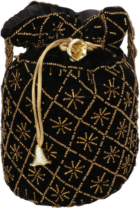 oIndian Potli Bag for Wedding, Designer Bridal Clutch/Jewelry Pouch/Worship Potli Bag for Girls & Women...