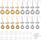 CHGCRAFT 8Pairs 4Styles Earrings Wire Hooks Blanks DIY Earring Making Kits Including Bowknot with Flat Round Transparent Glass Cabochons and Plast...