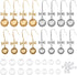 CHGCRAFT 8Pairs 4Styles Earrings Wire Hooks Blanks DIY Earring Making Kits Including Bowknot with Flat Round Transparent Glass Cabochons and Plast...