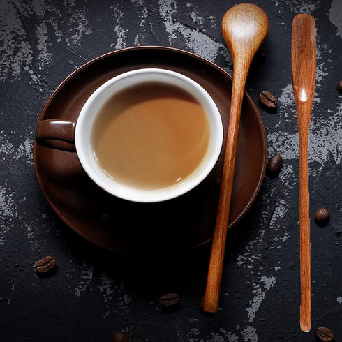 Wooden Spoons Long Handle Wooden Coffee Spoons Tea spoon Wooden Mixing Honey Spoon Handmade Wood Stirring Spoon for Kitchen Cooking Utensils(9PCS)...