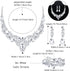 SAILIMUE Wedding Bridal Jewelry Set For Women Rhinestone Teardrop Cluster Statement Necklace Dangle Earrings Bracelet Jewelry Set For Wedding Part...
