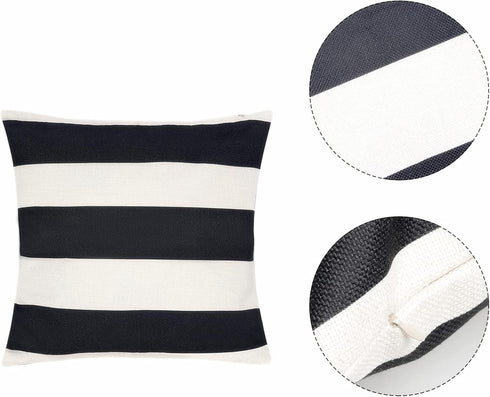4 Pack Waterproof Pillow Covers Outdoor Throw Pillowcases Decorative Garden Cushion Case for Home Garden Patio Couch Balcony Striped (20 * 20 inch...