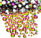 AD Beads 1440 Pieces Mixed Size No Hotfix Glue on Quality Glass Flatback Rhinestones Round Crystal Gems (28 Rainbow)...