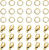 300 pcs Gold Lobster Claw Clasps with Open Jump Rings Set Jewelry Clasps Lobster Claw Clasps for Jewelry Making Findings and Bracelets Stocking St...