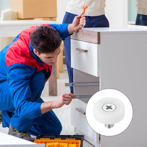 PATIKIL 19mm Drawer Rollers, 6 Pack Plastic Drawer Pulley Replacement Wheels Bearing Small Pulley...