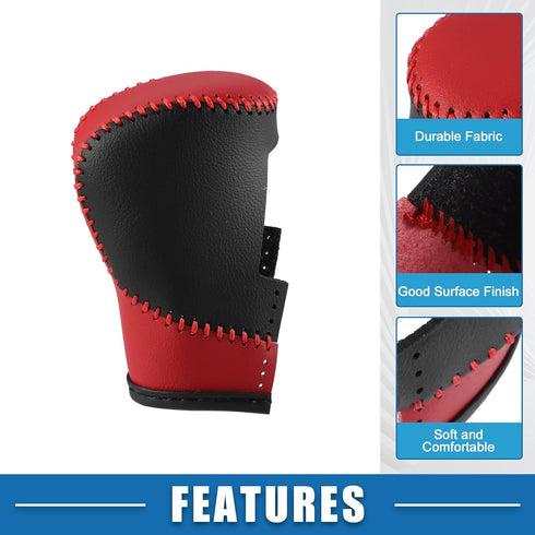 Gear Shift Lever Cover Automotive Interior Gear Shift Knob Trim for Honda 11th Civic 2022 2023 Black Red Faux Leather Red Line...