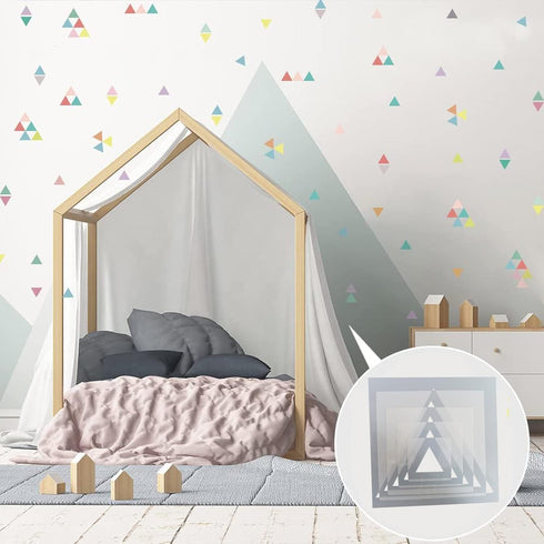 5pcs Reusable Painting Stencils,Plastic Art Craft Templates on Wood Wall Fabric Paper Home Décor DIY 4" to 12" (Triangle)...