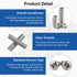 MroMax M5-0.8x90mm Pan Head Phillips Machine Screws 304 Stainless Steel Metric Cross Head Screws Bolts Fasteners Fully Threaded Silver Gray 10Pcs...
